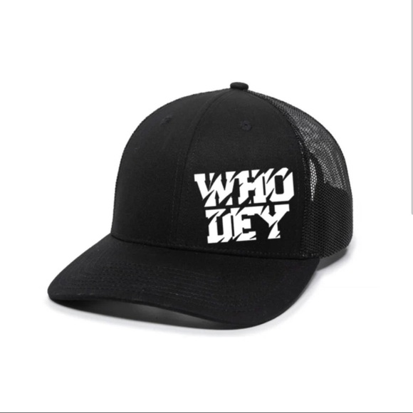 Who Dey Football (Cincinnati Colors) Bengal Claw Letters Premium Snapback Hat - Picture 3 of 5